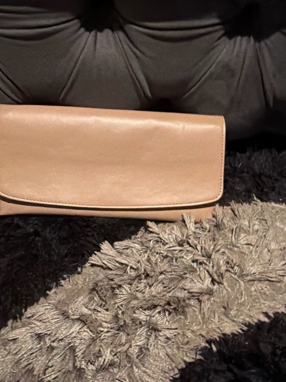 Banana Republic Tan Fold-Over Leather Clutch